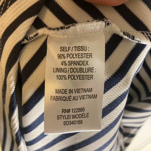 Girls Nordstrom Zunie Navy Blue and White Striped Dress Size 12 Classic - Picture 7 of 12